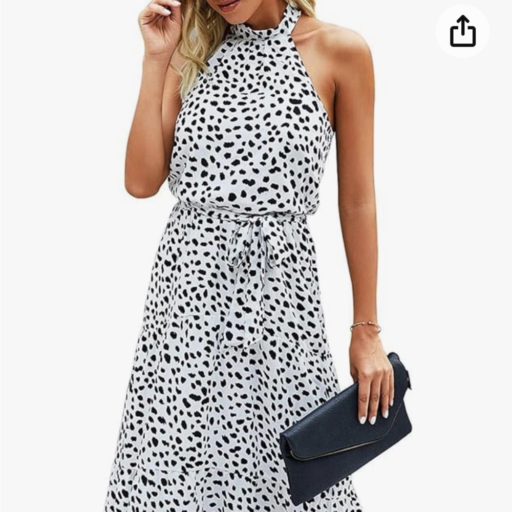 PRETTYGARDEN Small Halter Long Maxi Dress Backless Sundress with Belt